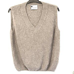 Colette Wool Blend Sweater Vest Beige House of Natural Fibers Italy XL Preppy